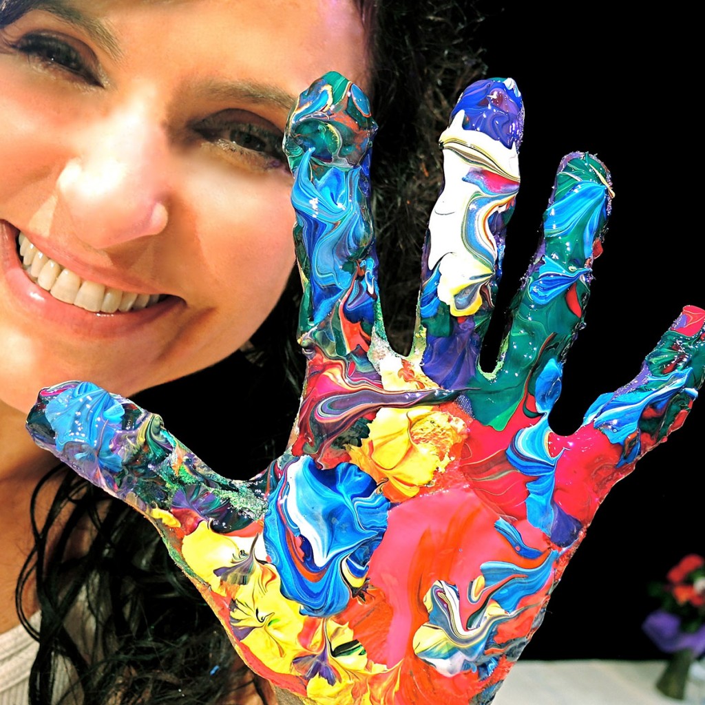 Handprint Art Acrylic on Canvas Jann Karam