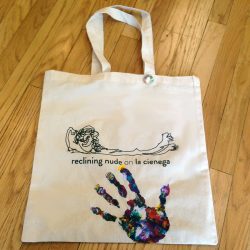 Reclining Nude on La Cienega Canvas Totes