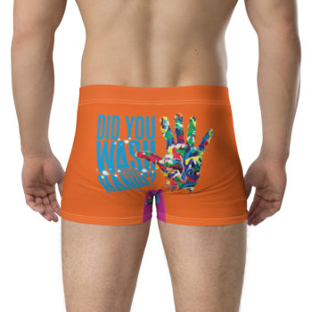 "Wash Your Hands"  Boxer Briefs - Orange - Image 3