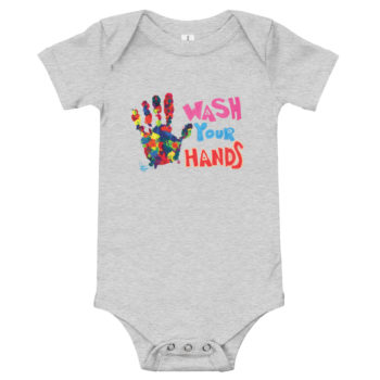 “Wash Your Hands” Baby Short Sleeve One Piece - Image 5