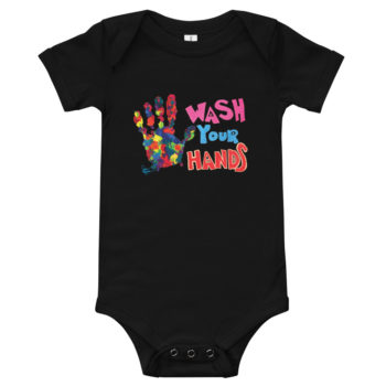“Wash Your Hands” Baby Short Sleeve One Piece - Image 2