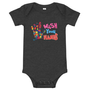 “Wash Your Hands” Baby Short Sleeve One Piece - Image 3