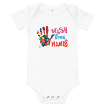 “Wash Your Hands” Baby Short Sleeve One Piece