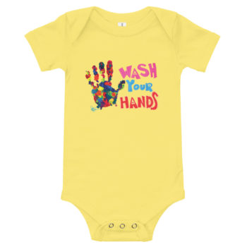 “Wash Your Hands” Baby Short Sleeve One Piece - Image 7