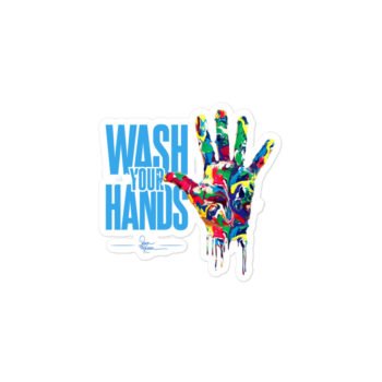 "Wash Your Hands" Kiss Cut Stickers - Turquoise - Image 2