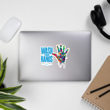 “Wash Your Hands” Kiss Cut Stickers - Turquoise - Image 3